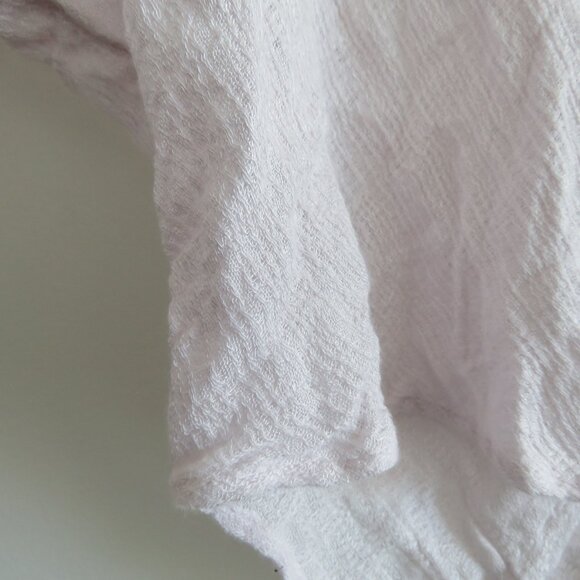 FREE PEOPLE Morning Dolman Tie Sleeve Gauzy Top in White Casual Boho Coastal M - Picture 10 of 14